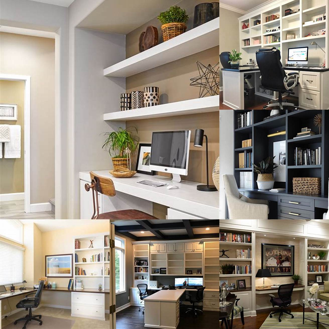 Contemporary office desk with built-in storage