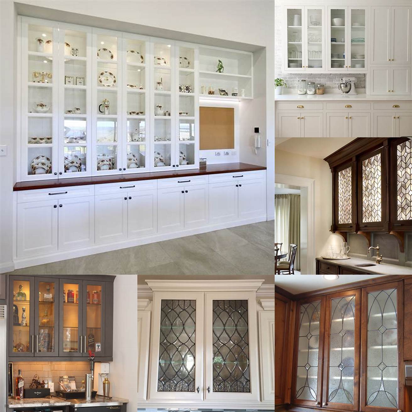 Custom cabinetry with glass doors