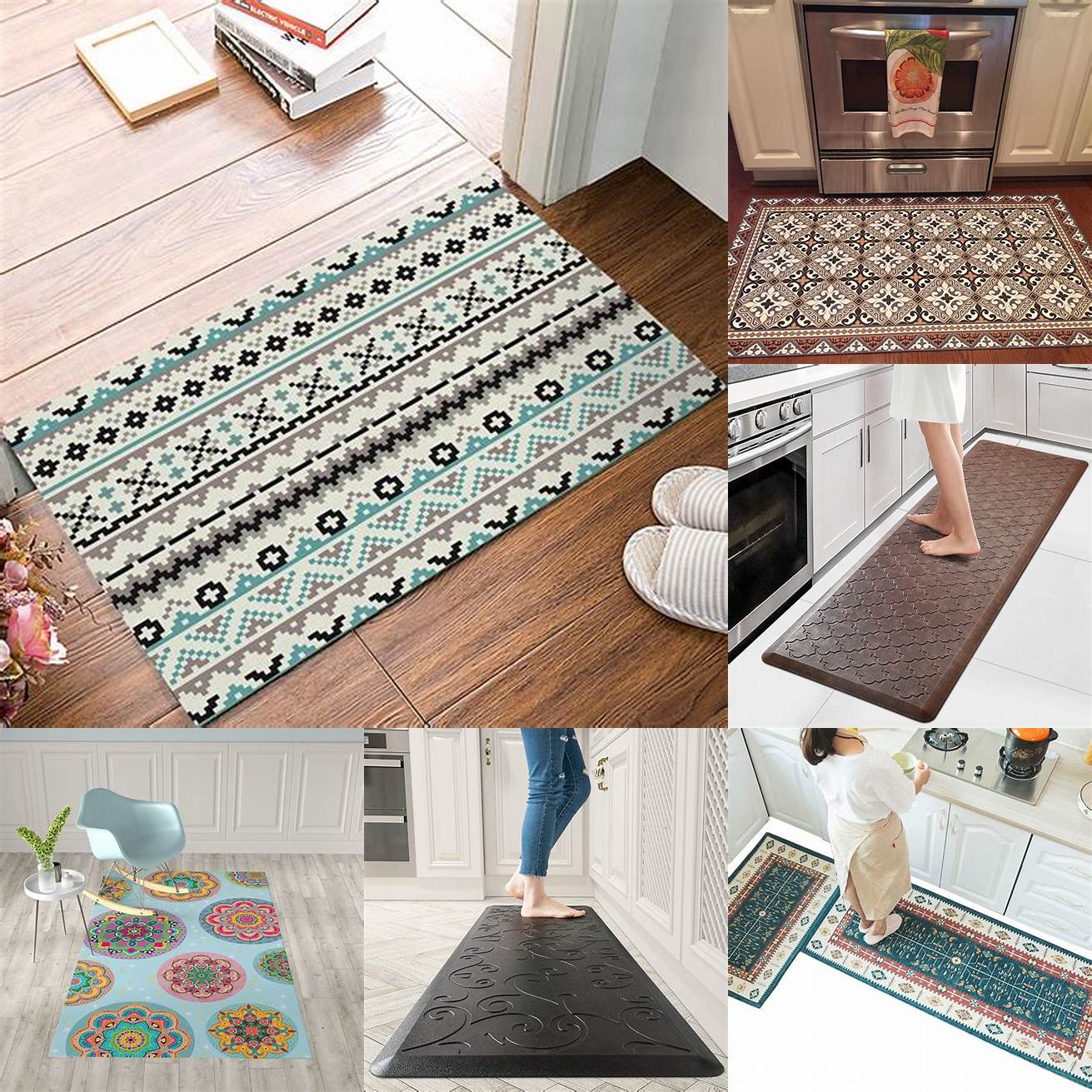 Decorative mats - Decorative mats come in a variety of colors patterns and designs They are ideal for those who want to add a touch of style to their kitchen