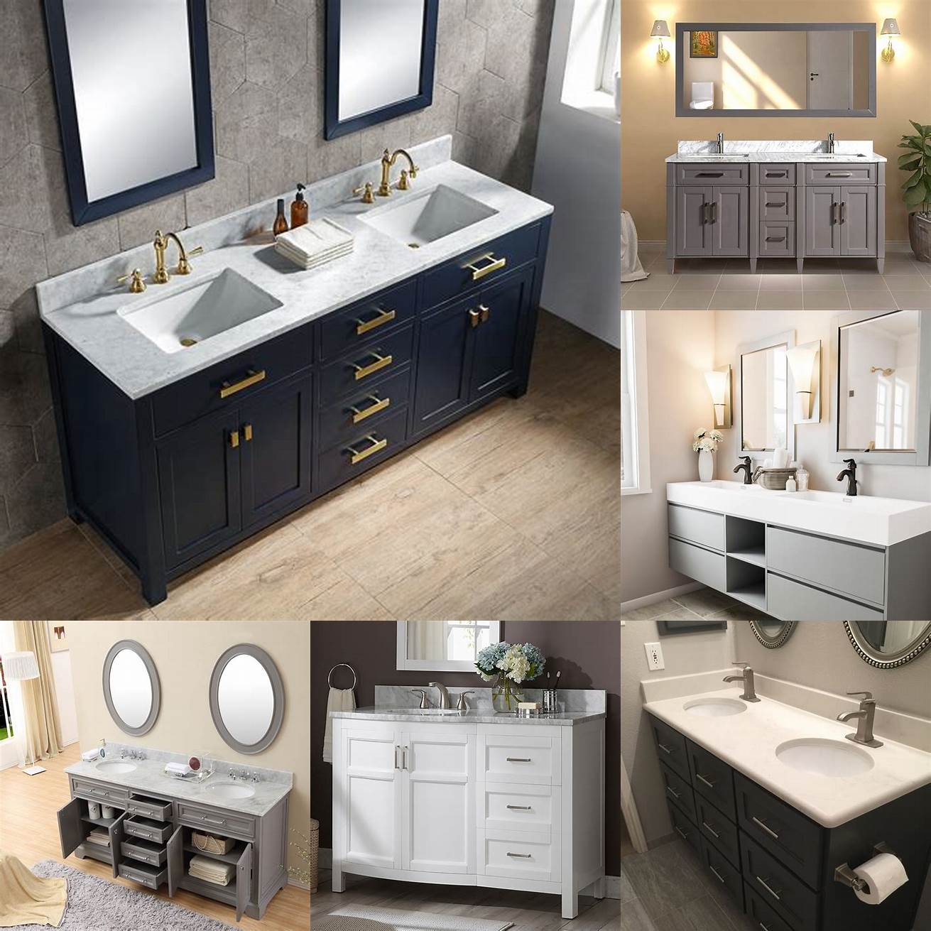 Double bathroom vanity drawers