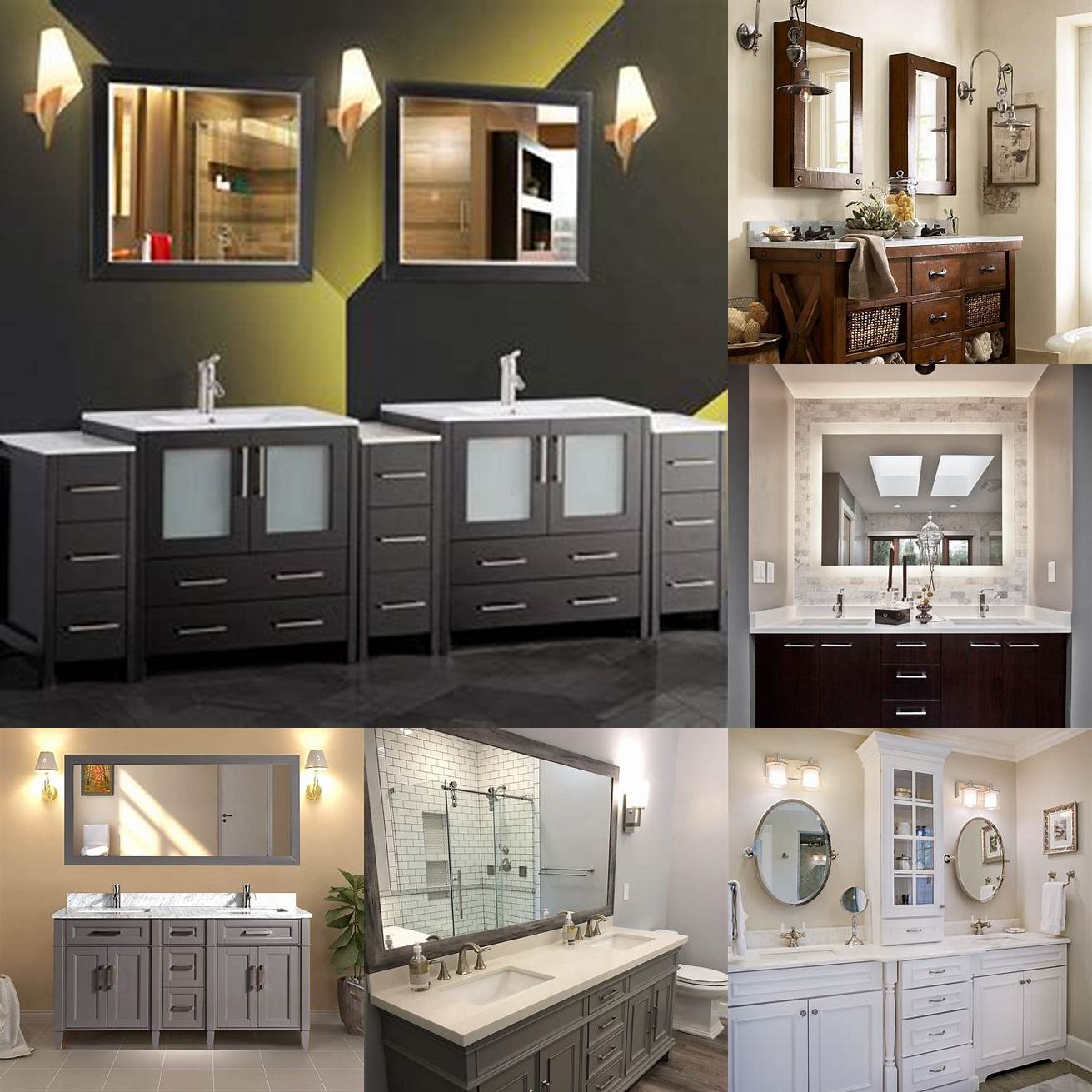 Double vanities are perfect for couples or families who share a bathroom They come in different styles and sizes and they can be made of different materials such as wood metal and glass They provide ample storage space and countertop space However they take up more floor space than other types of vanities