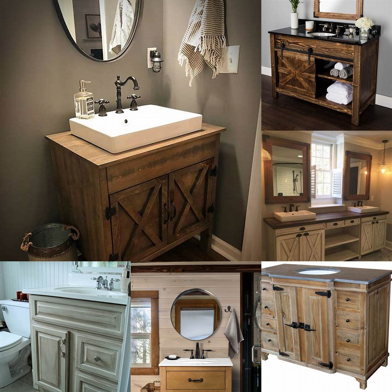 Farmhouse Style Vanity with Distressed Finish