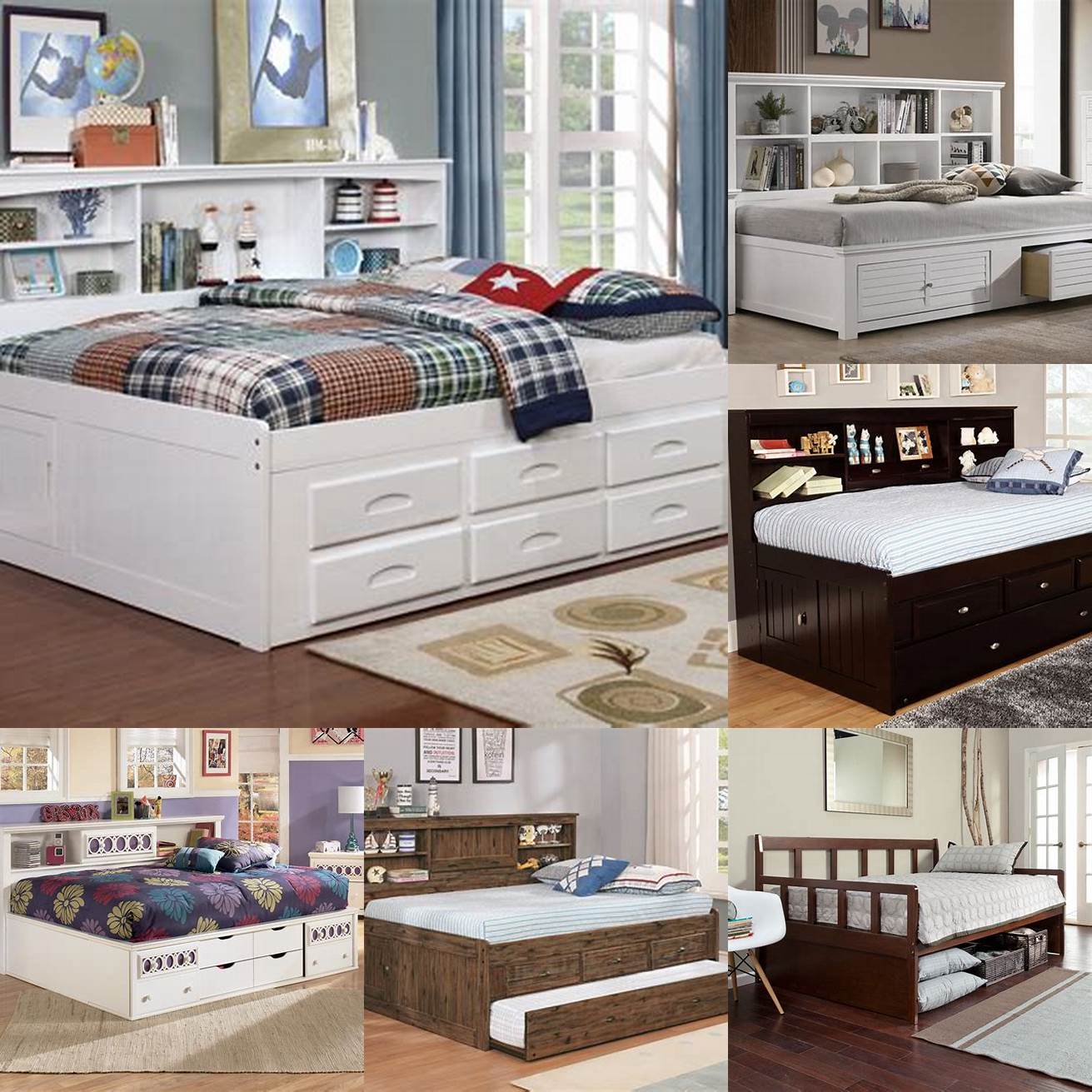 Full day bed with built-in storage