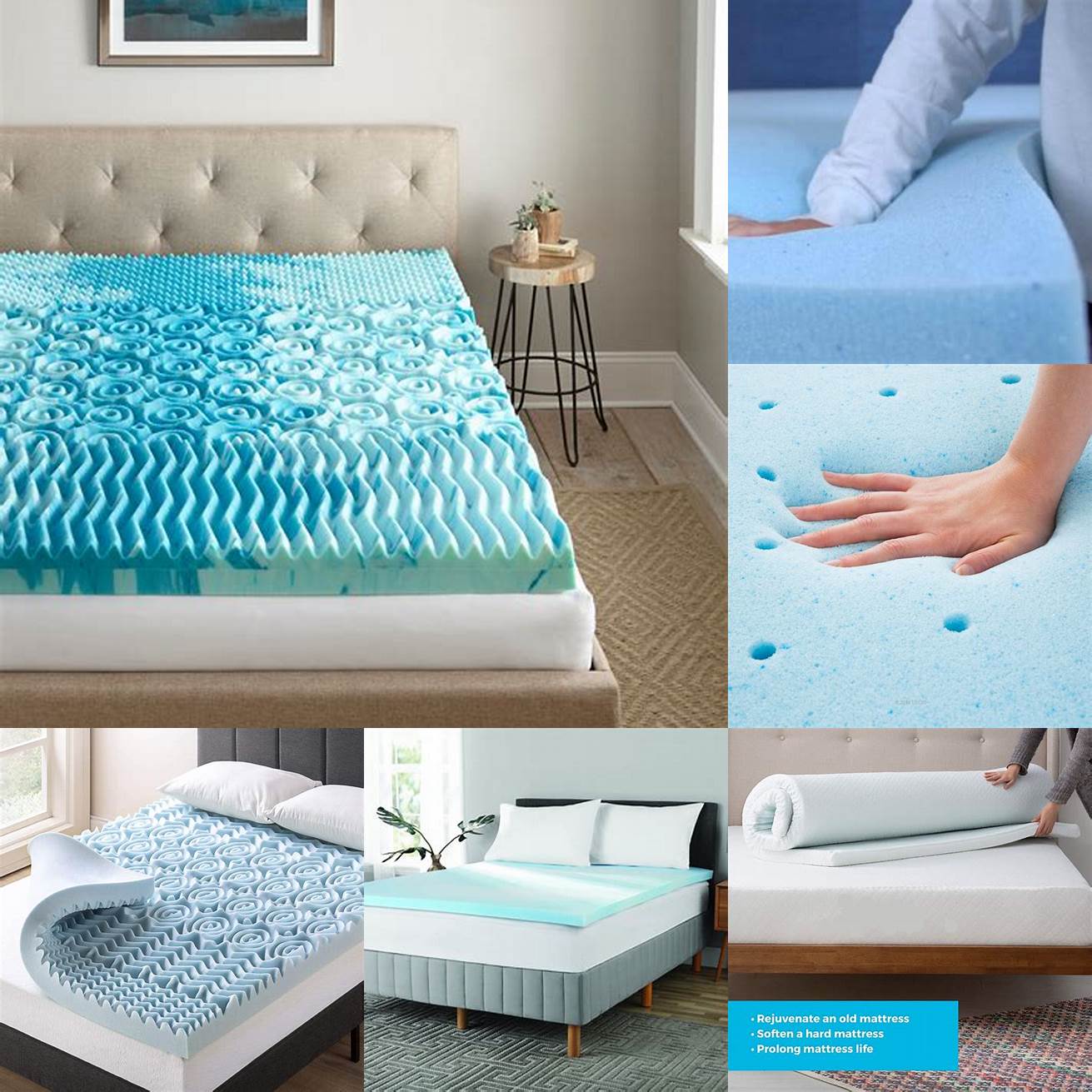 Gel memory foam Gel-infused memory foam is designed to be cooler than traditional memory foam making it a good choice for those who tend to sleep hot