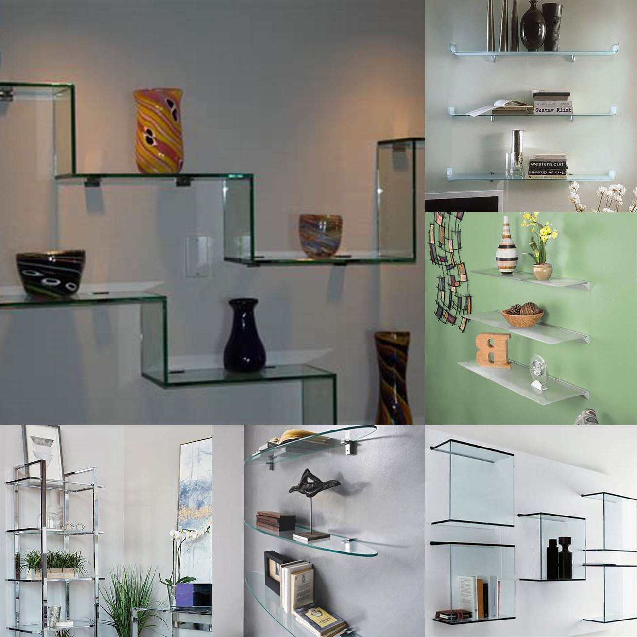 Glass shelves a sleek and sophisticated choice