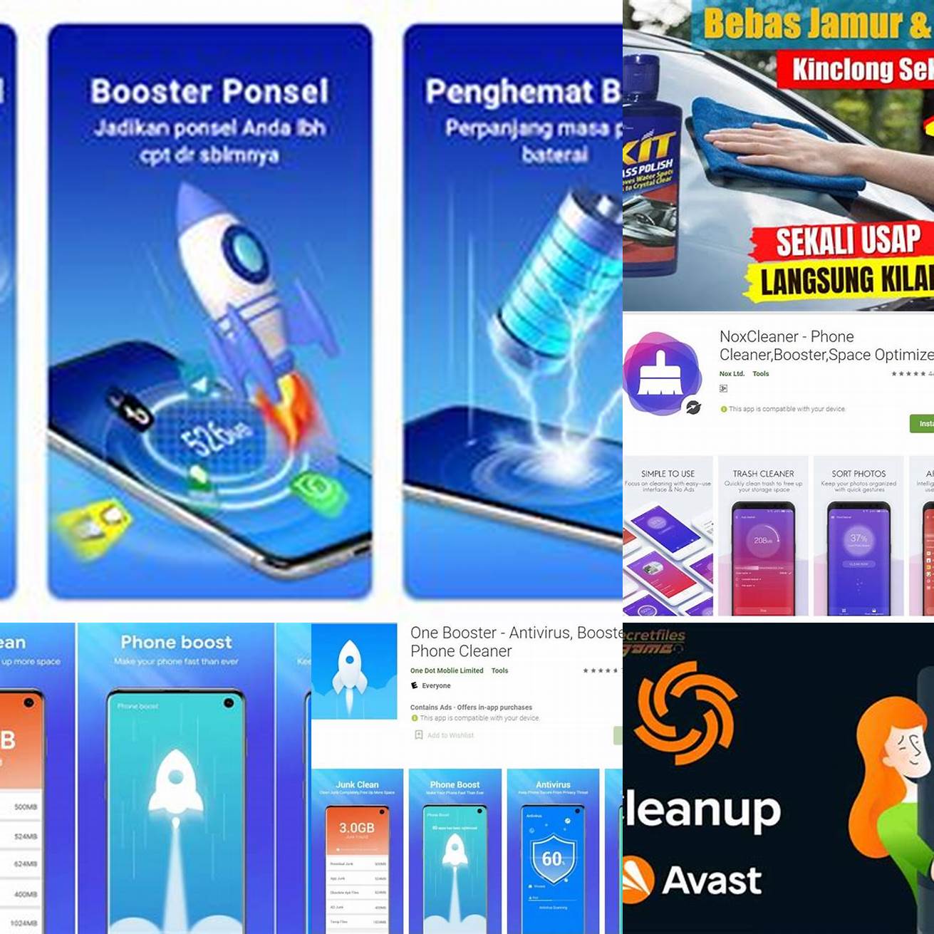 Gunakan aplikasi pembersih dan booster