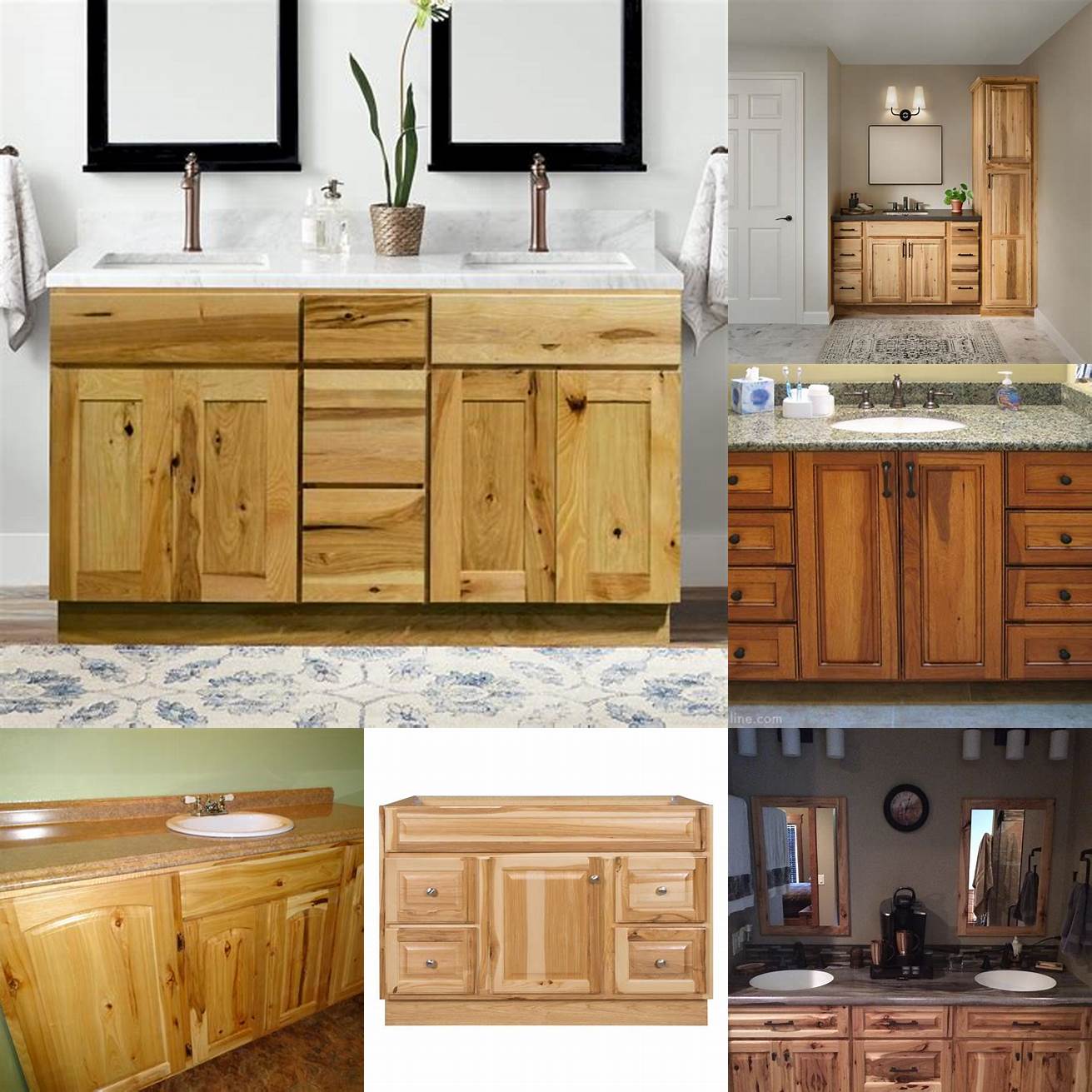 Hickory Bathroom Vanity with Drawers