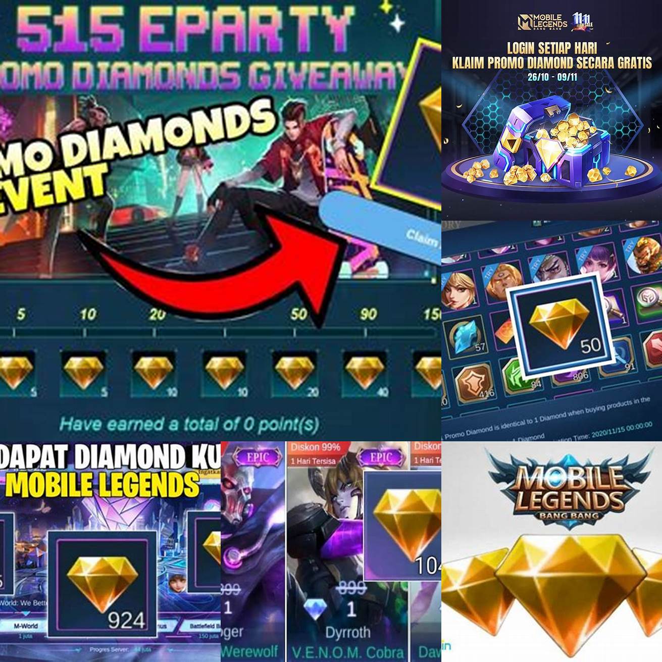 Ikuti event yang diselenggarakan oleh developer untuk mendapatkan diamond kuning secara gratis