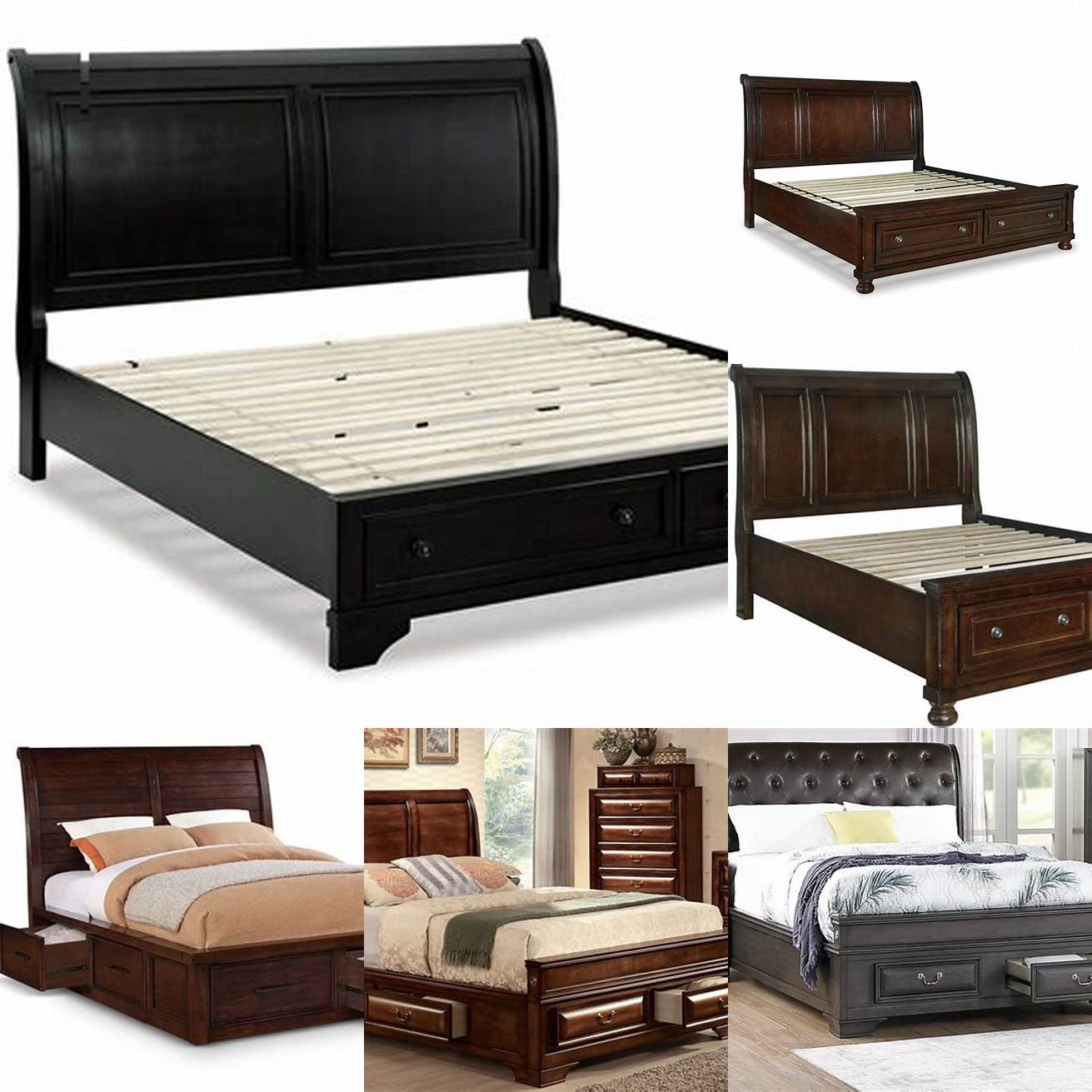 Image 5 A King Sleigh Bed with storage drawers