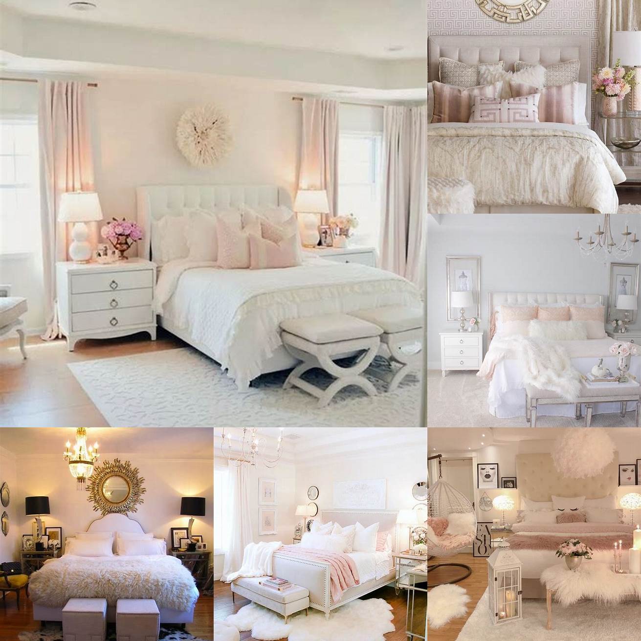 Image Idea White bedroom with furry accents and patterns