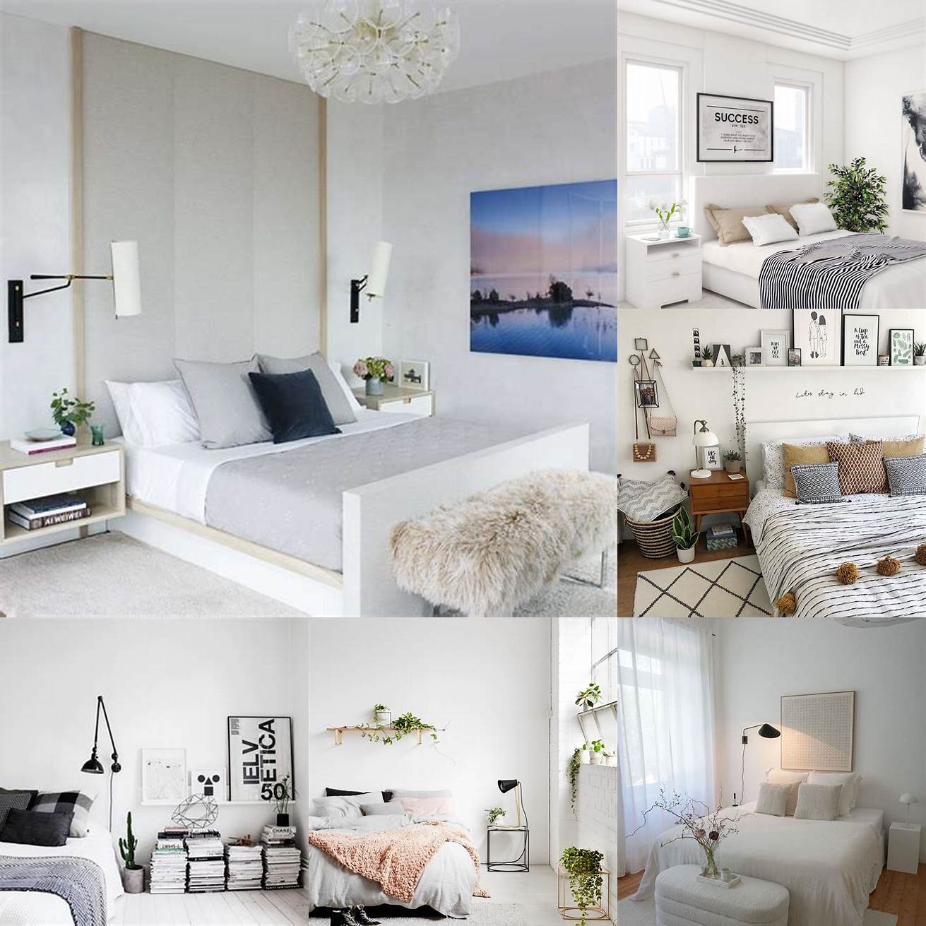 Image Idea White bedroom with minimalist accessories