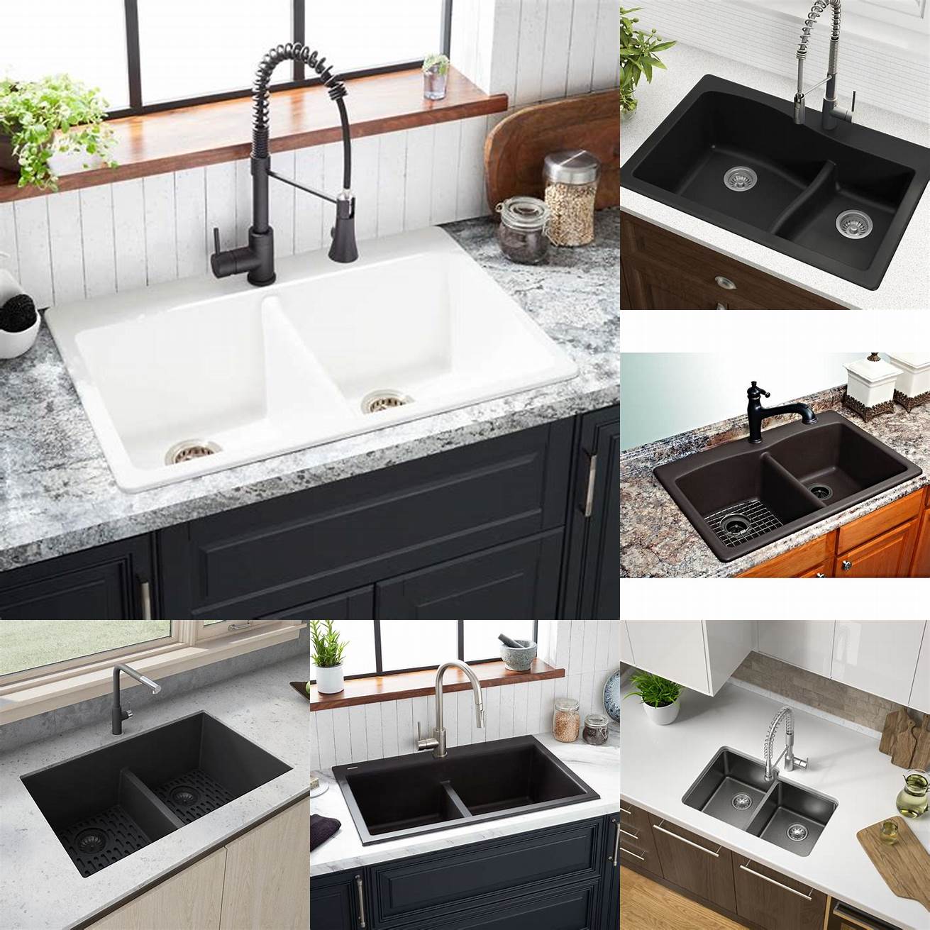 Image of a composite kitchen sink in a double-bowl style