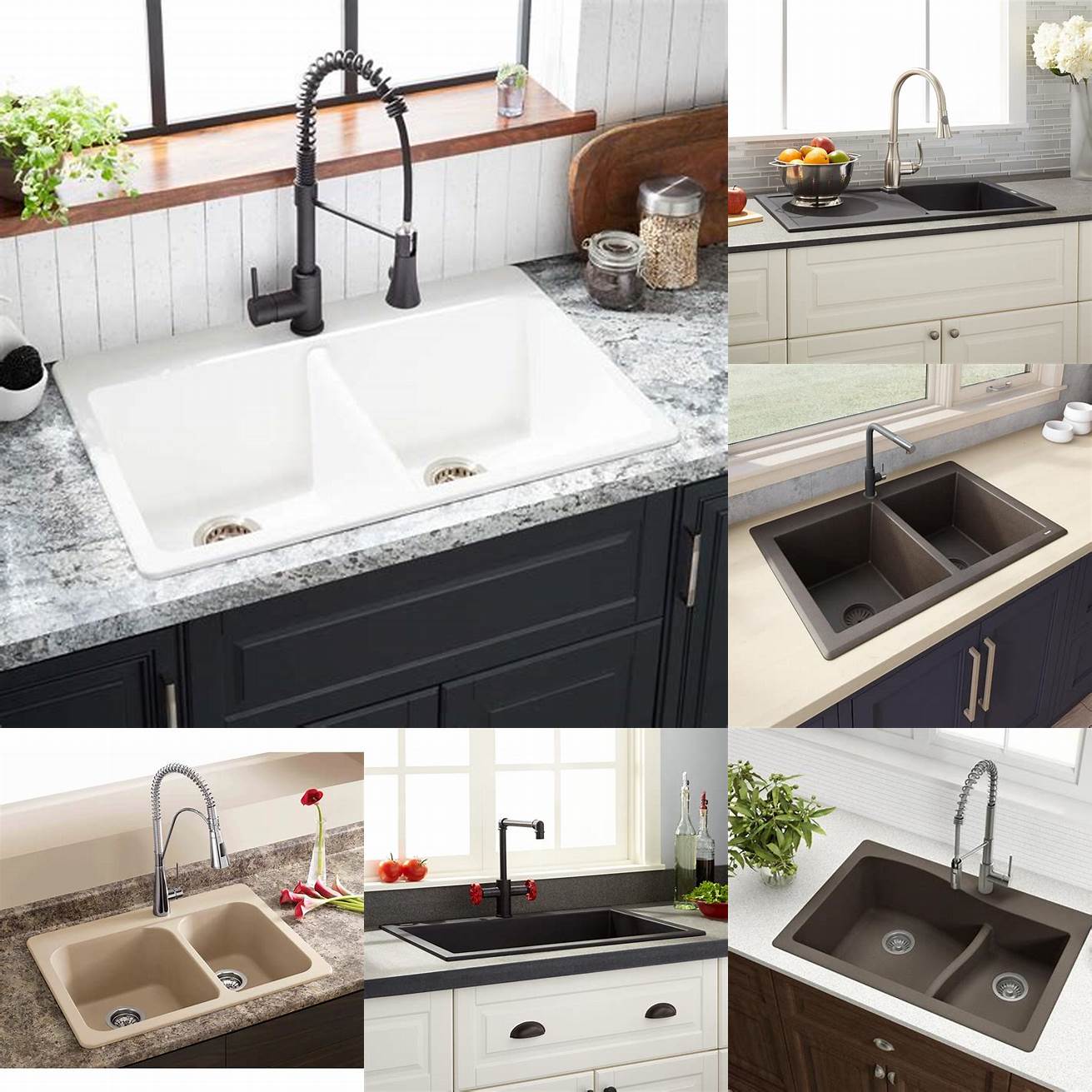 Image of a composite kitchen sink in a neutral color