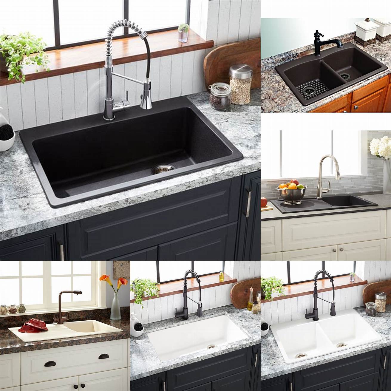 Image of a composite kitchen sink with a granite countertop