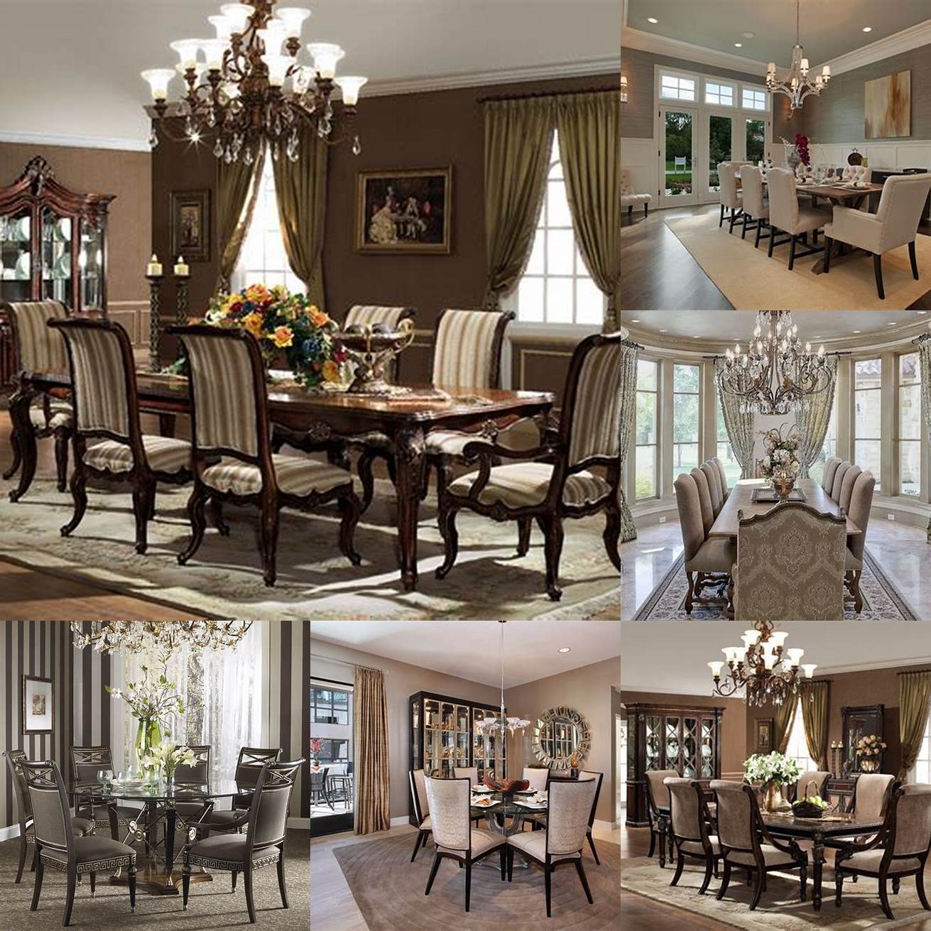 Image of a formal dining room set with an elegant design