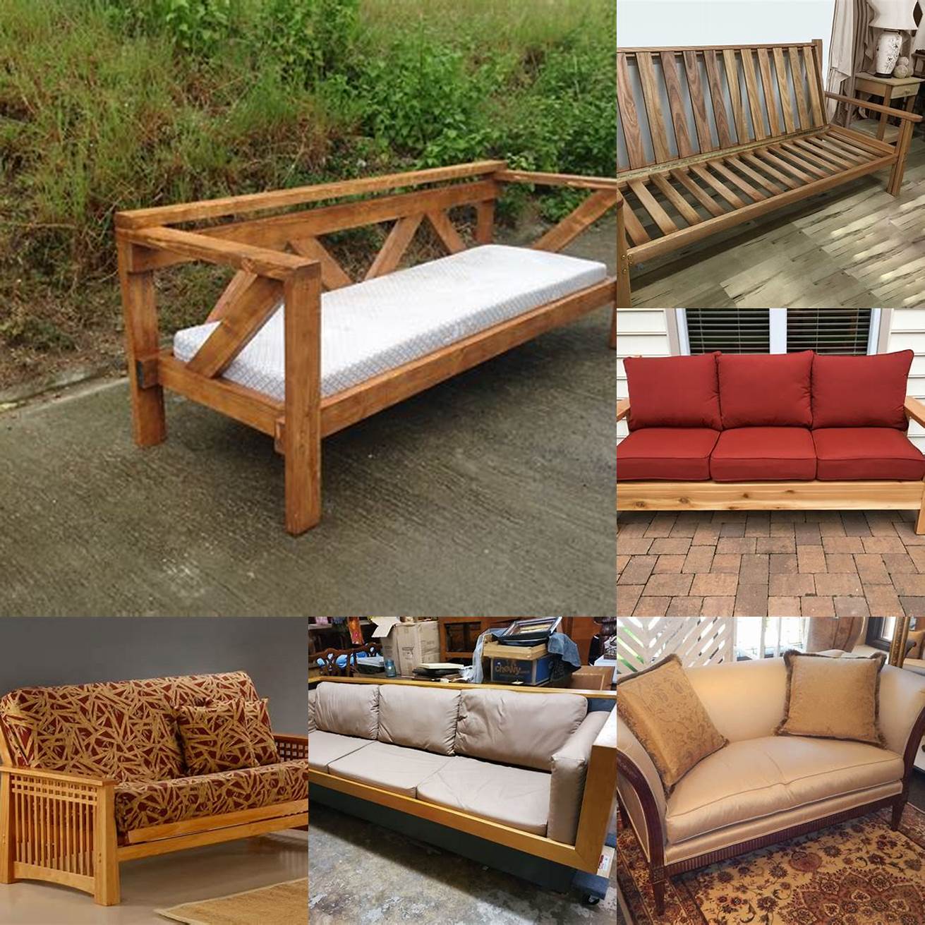 Image of the sofas sturdy wooden frame