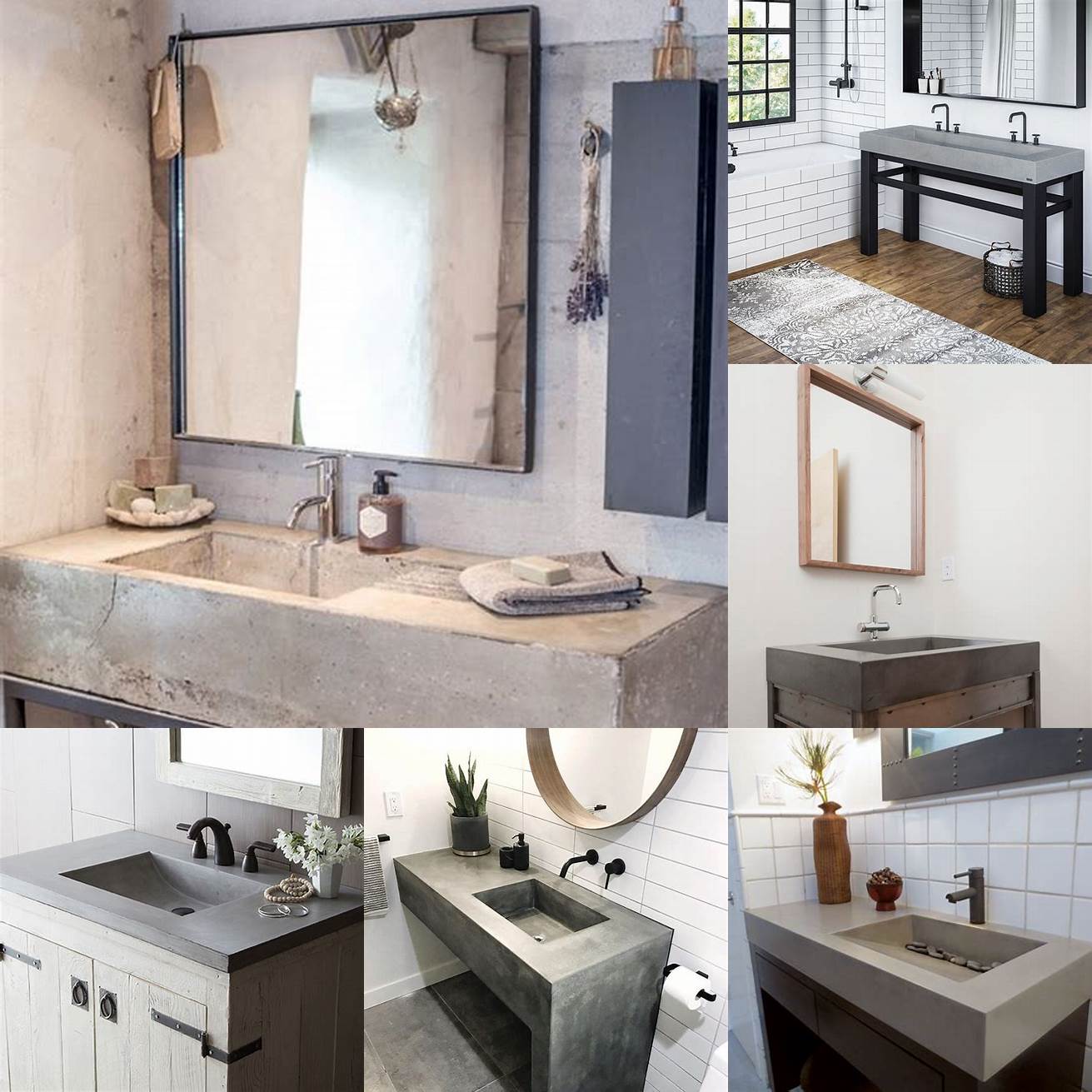 Industrial Style Metal Vanity with Concrete Countertop