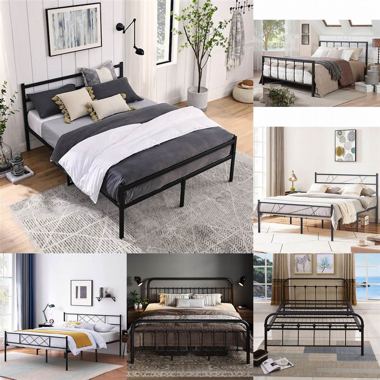 Iron platform bed frame for a sleek and modern look