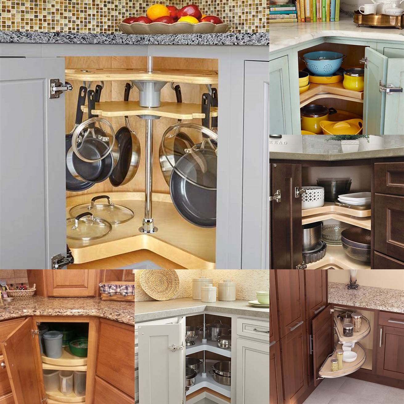 Lazy Susan a classic way to maximize corner cabinet space