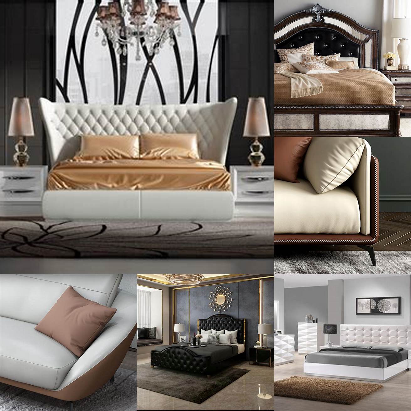 Leather - Leather upholstery is durable and stylish and adds a touch of luxury to any bedroom