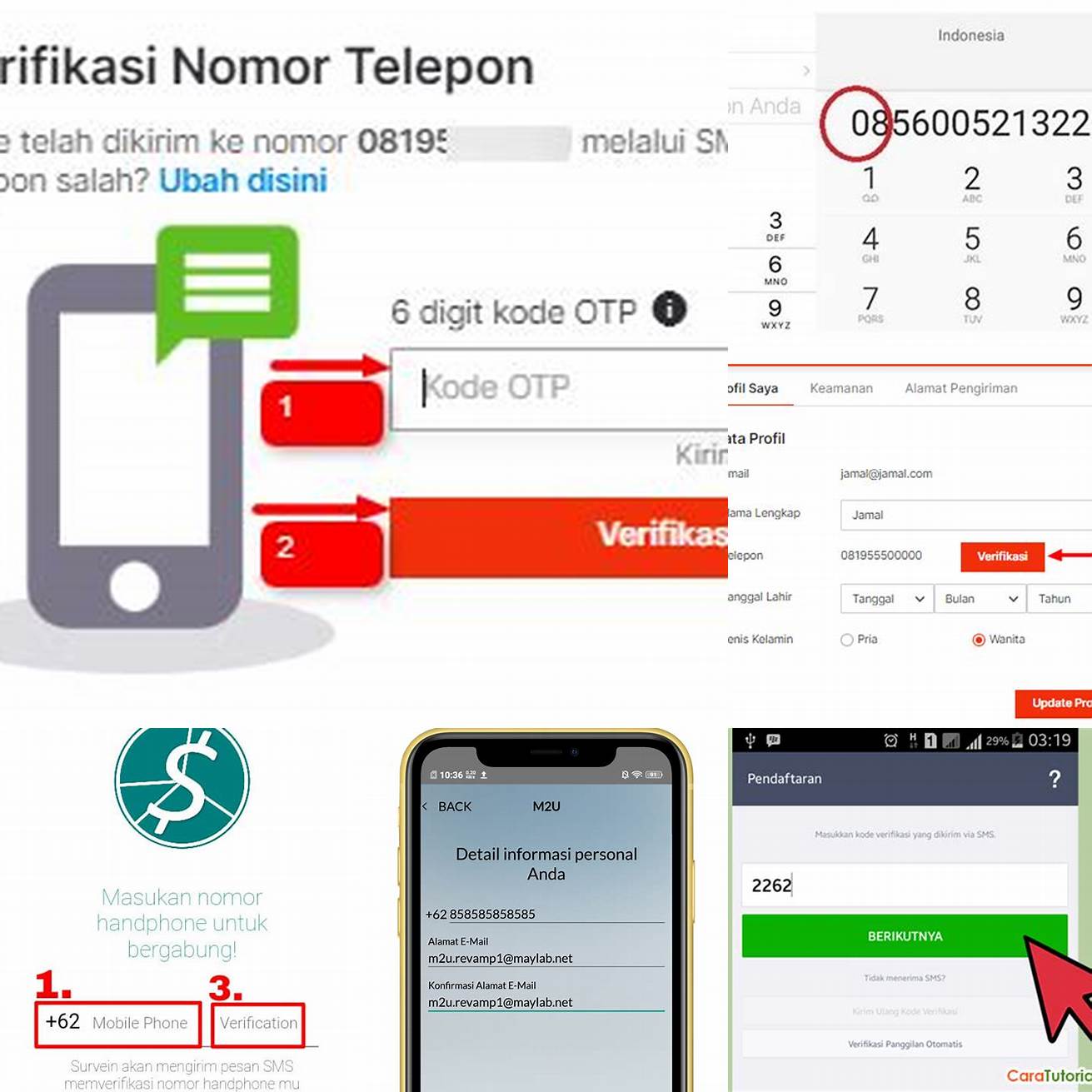 Masukkan kode aktivasi yang dikirim ke nomor telepon Anda