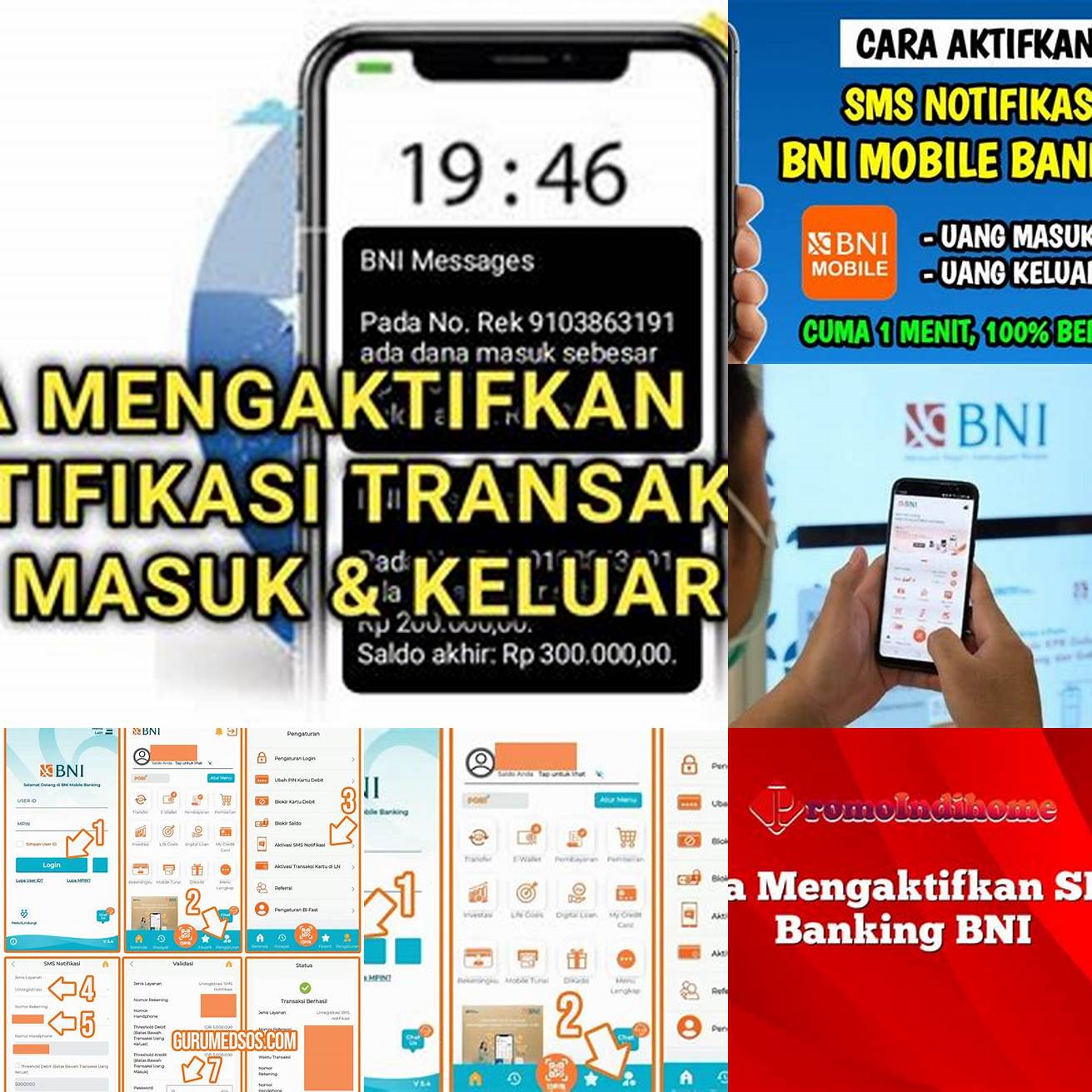 Mengaktifkan layanan SMS Banking BNI