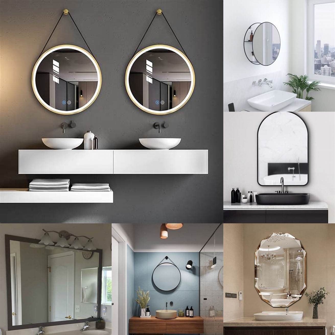 Minimalistic mirrors give a clean and simple look to your bathroom