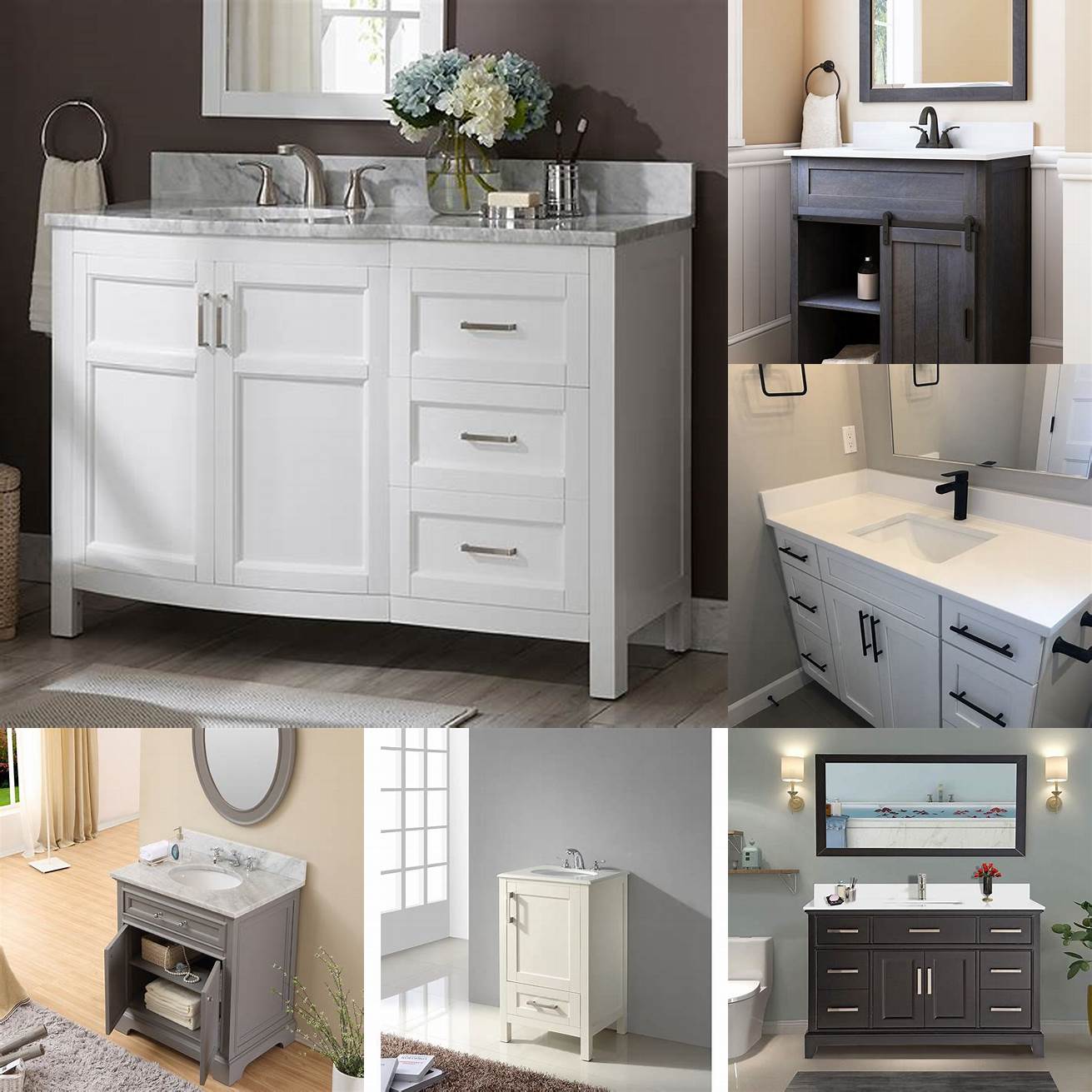 Modern 20 inch bathroom vanity with cabinets and drawers