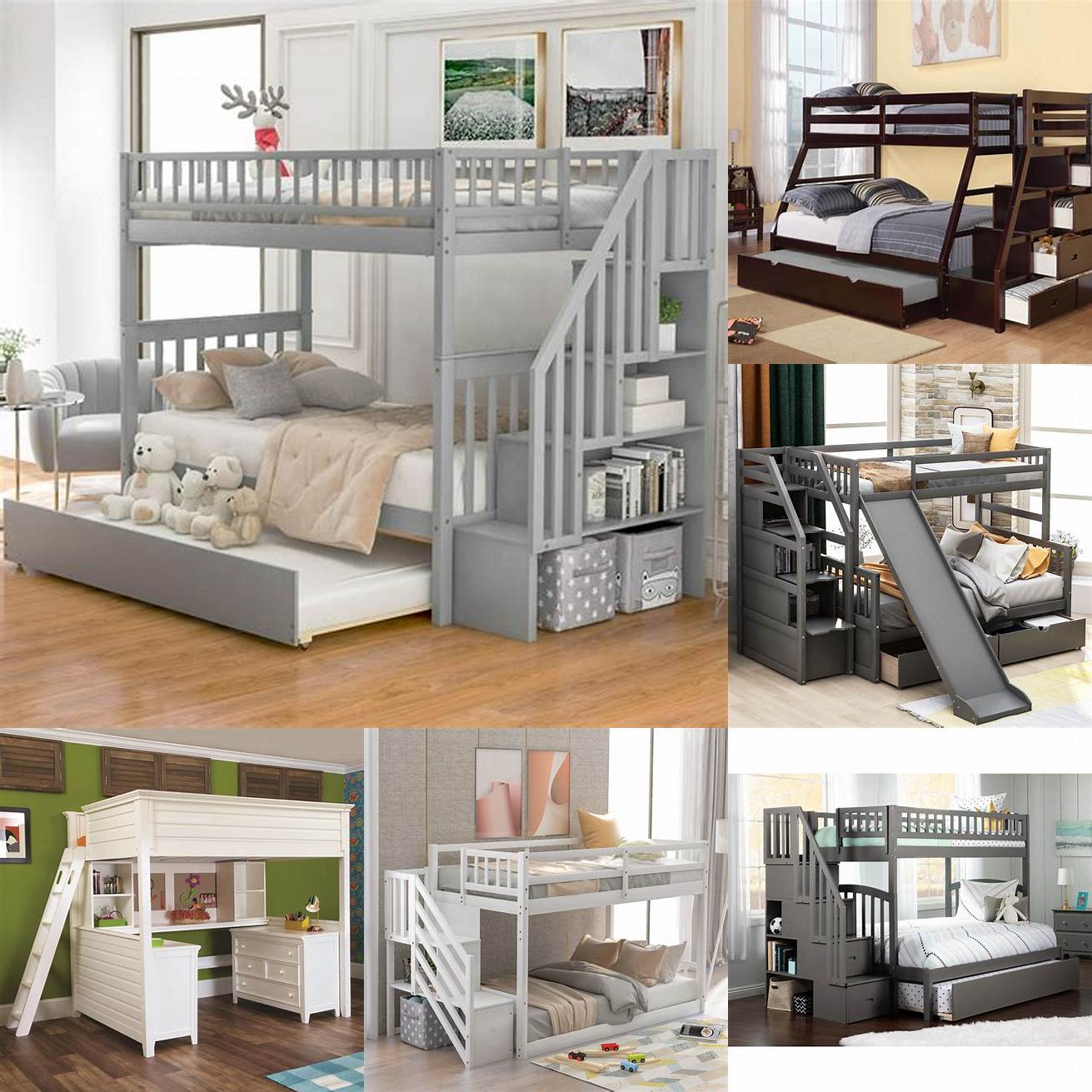 Modern bunk beds with storage