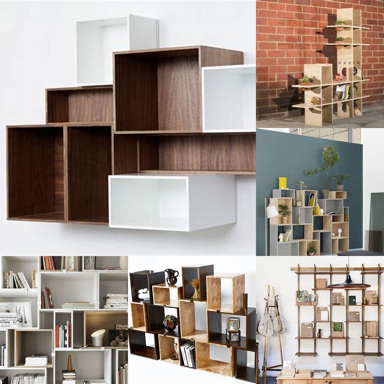 Modular shelving can be arranged in different configurations to serve multiple purposes