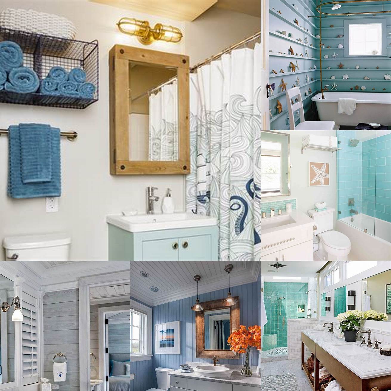 Nautical decor can make small bathrooms feel more open and airy