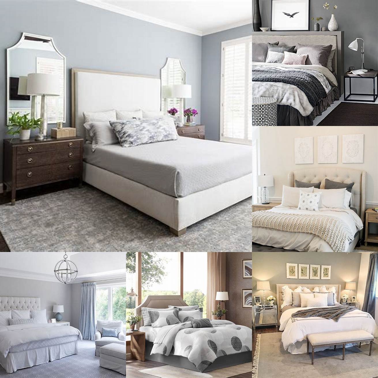 Neutral colors such as gray are a popular choice in modern bedding