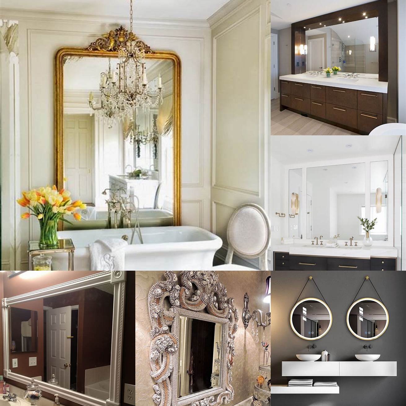 Oversized mirrors give a dramatic and luxurious feel to your bathroom