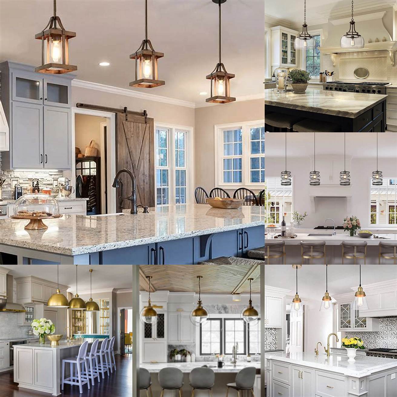 Pendant lighting This is a stylish option that can add a touch of elegance to any kitchen