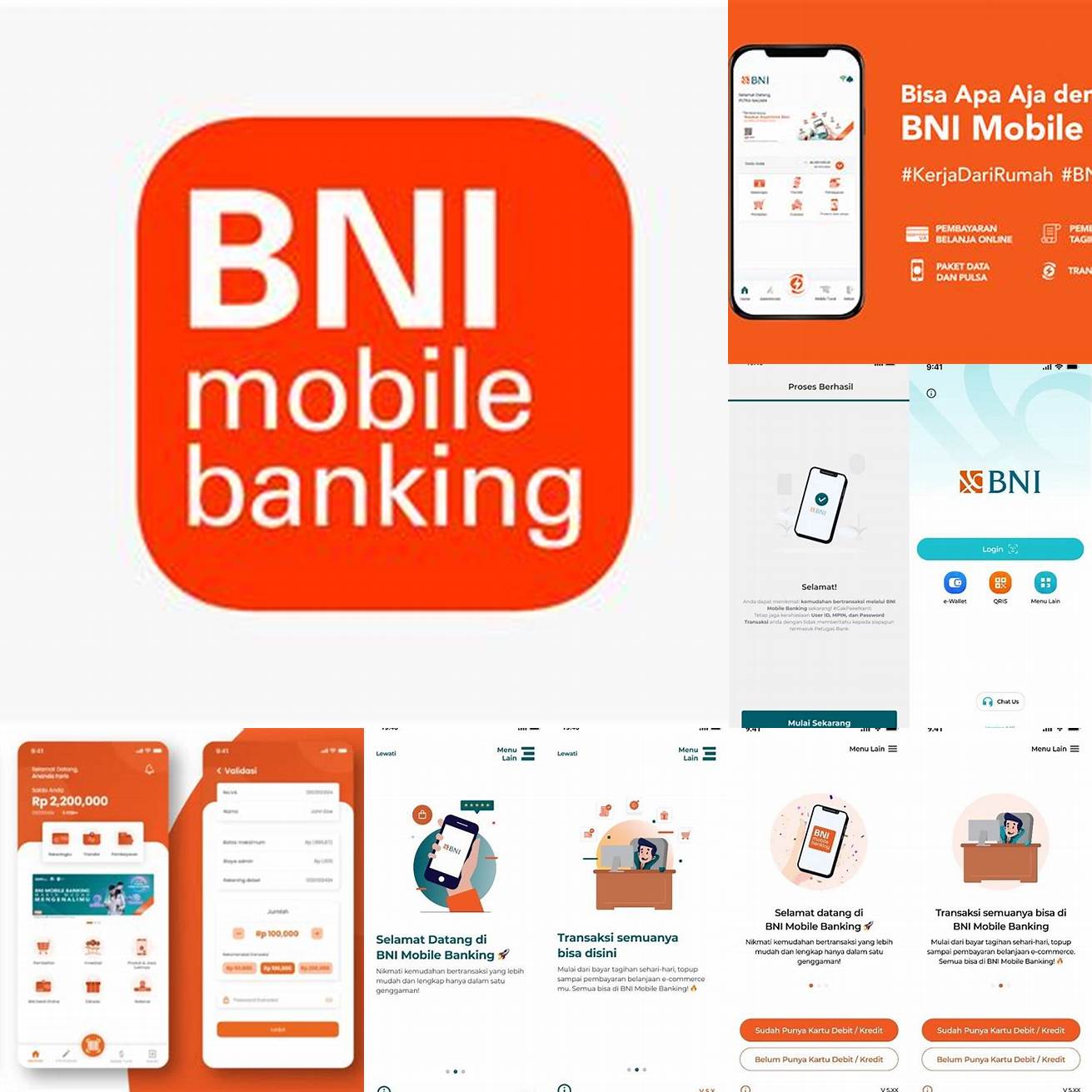 Pertama-tama download aplikasi BNI Mobile Banking di App Store atau Google Play Store