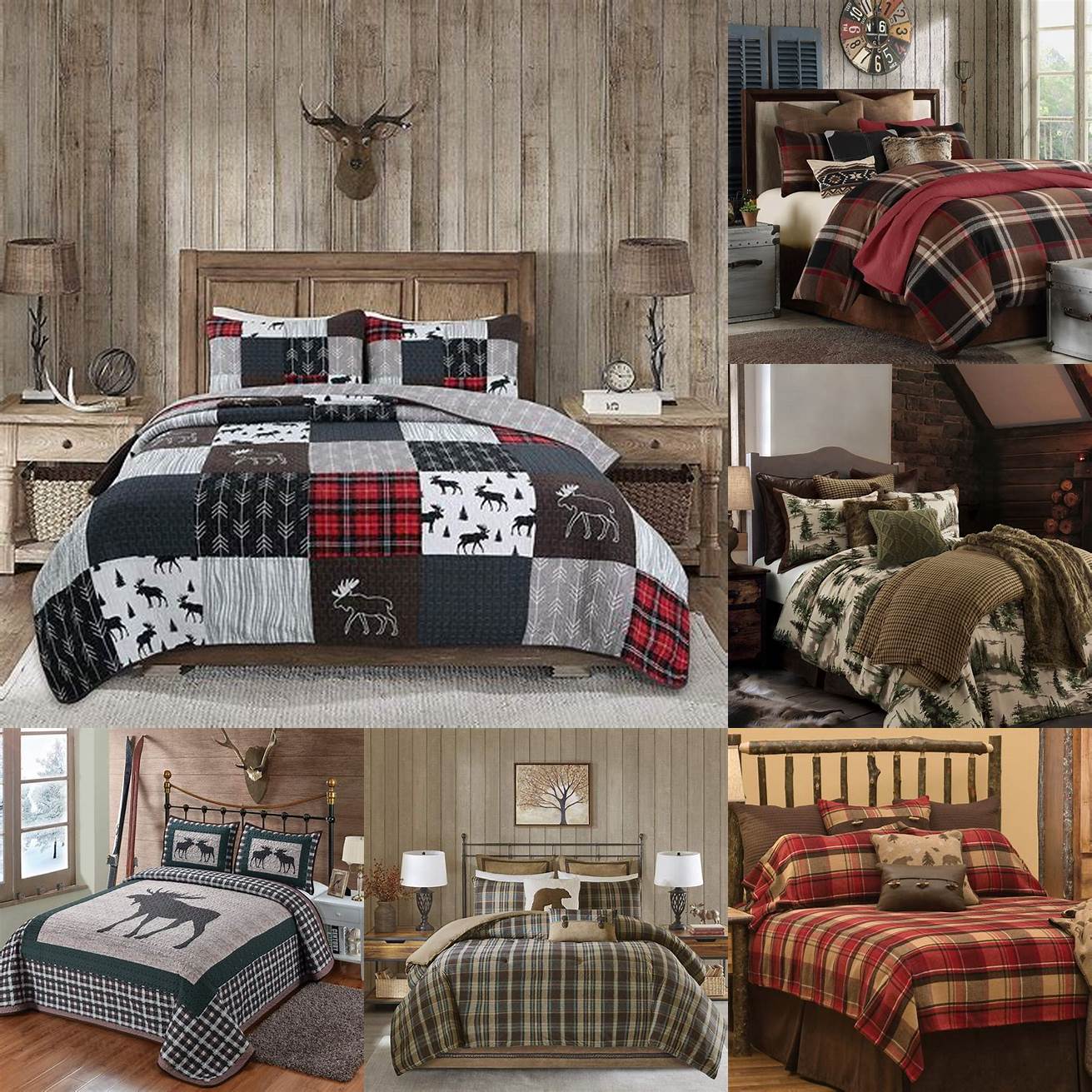 Plaid cabin bedding adds a touch of rustic charm to your bedroom