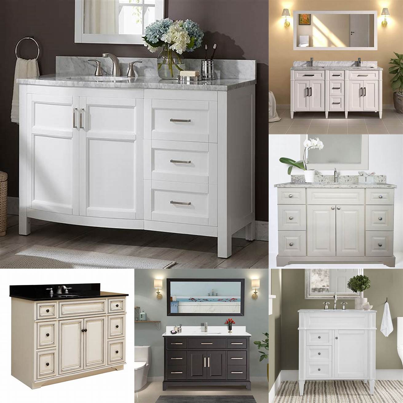 Price Vanity base cabinets can range in price from under 100 to over 1000