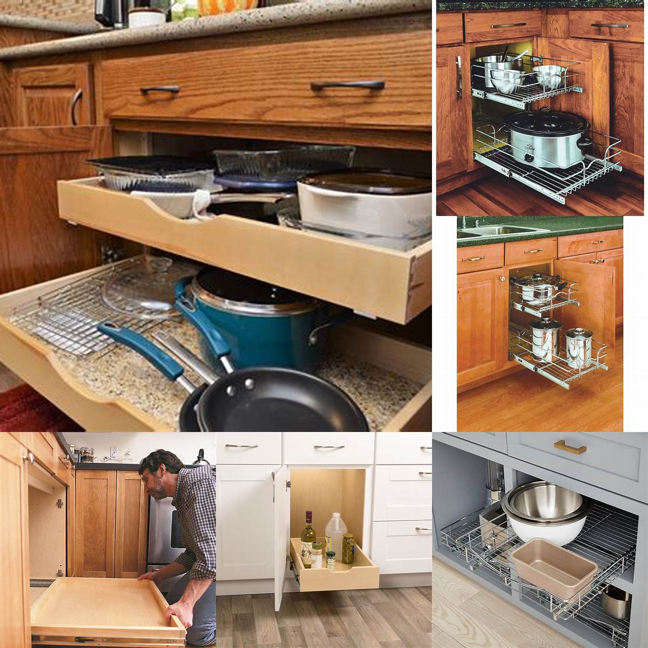 Pull-out drawers an easy way to access everything in your cabinets