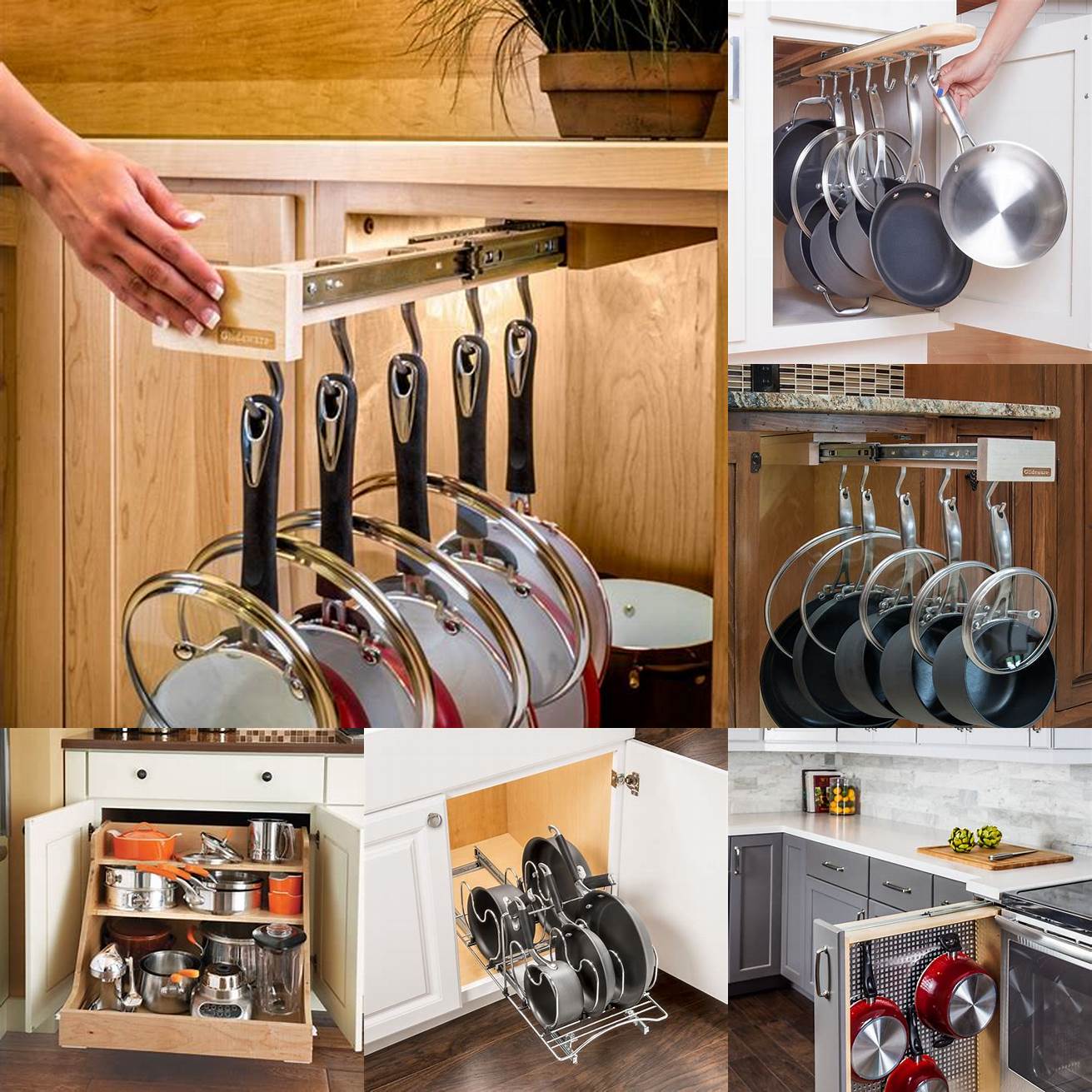 Pull-out organizer for pots and pans