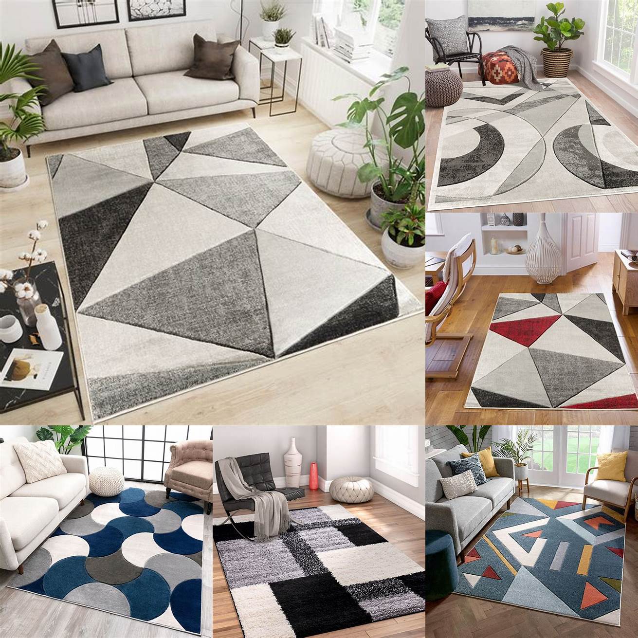 Soft rug with geometric design