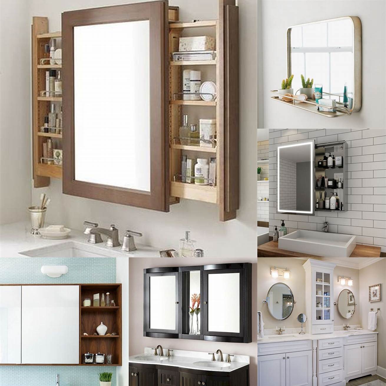 Storage mirrors provide functionality and organization for your bathroom