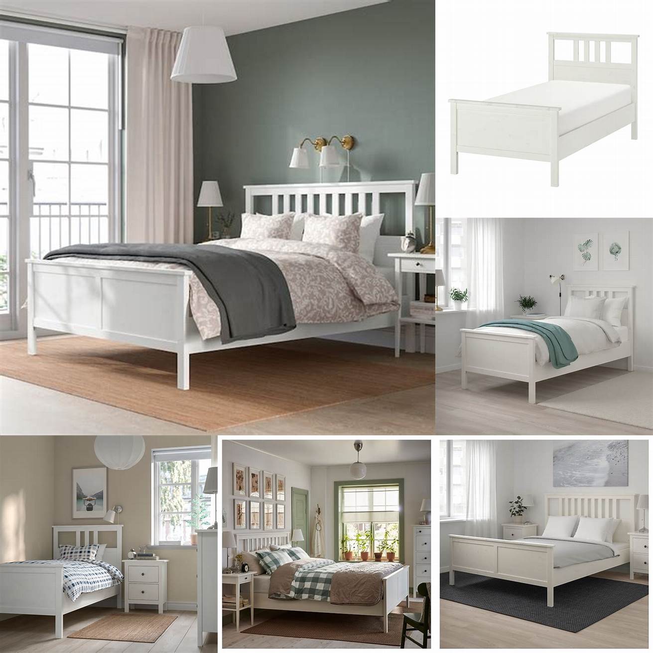 The Hemnes Bed Frame in white stain color