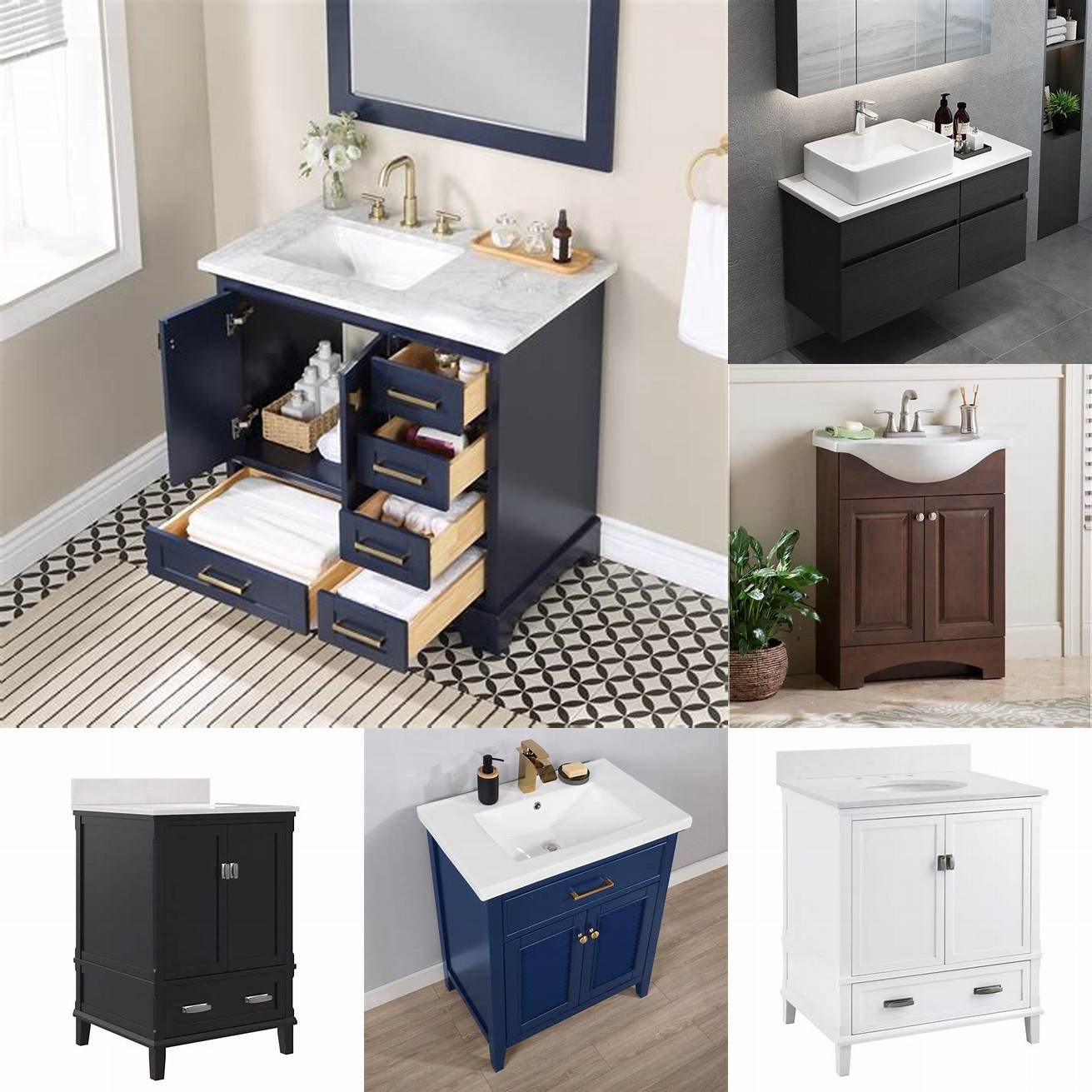 The vanity comes with a pre-installed ceramic sink