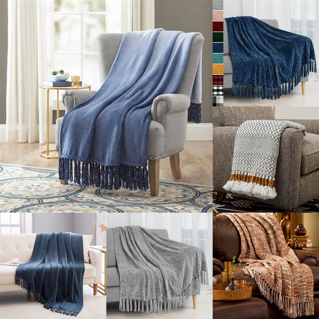 Throw blanket with fringe detail