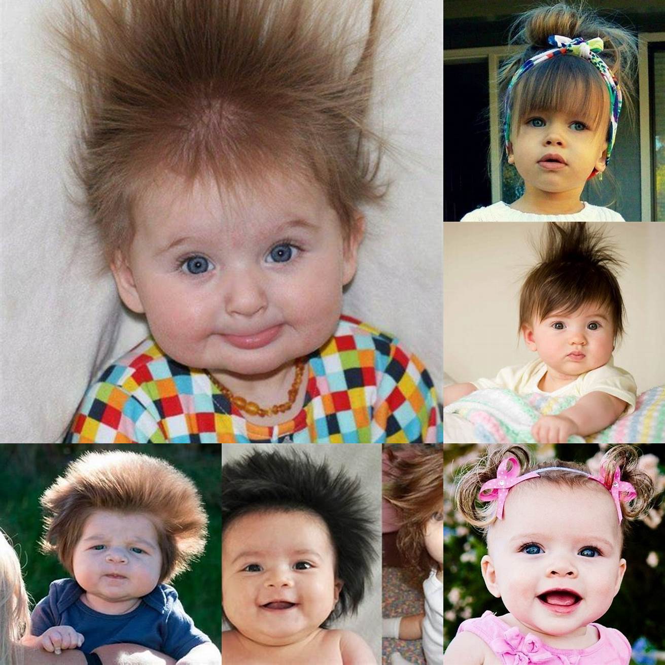 Un bébé avec beaucoup de cheveux