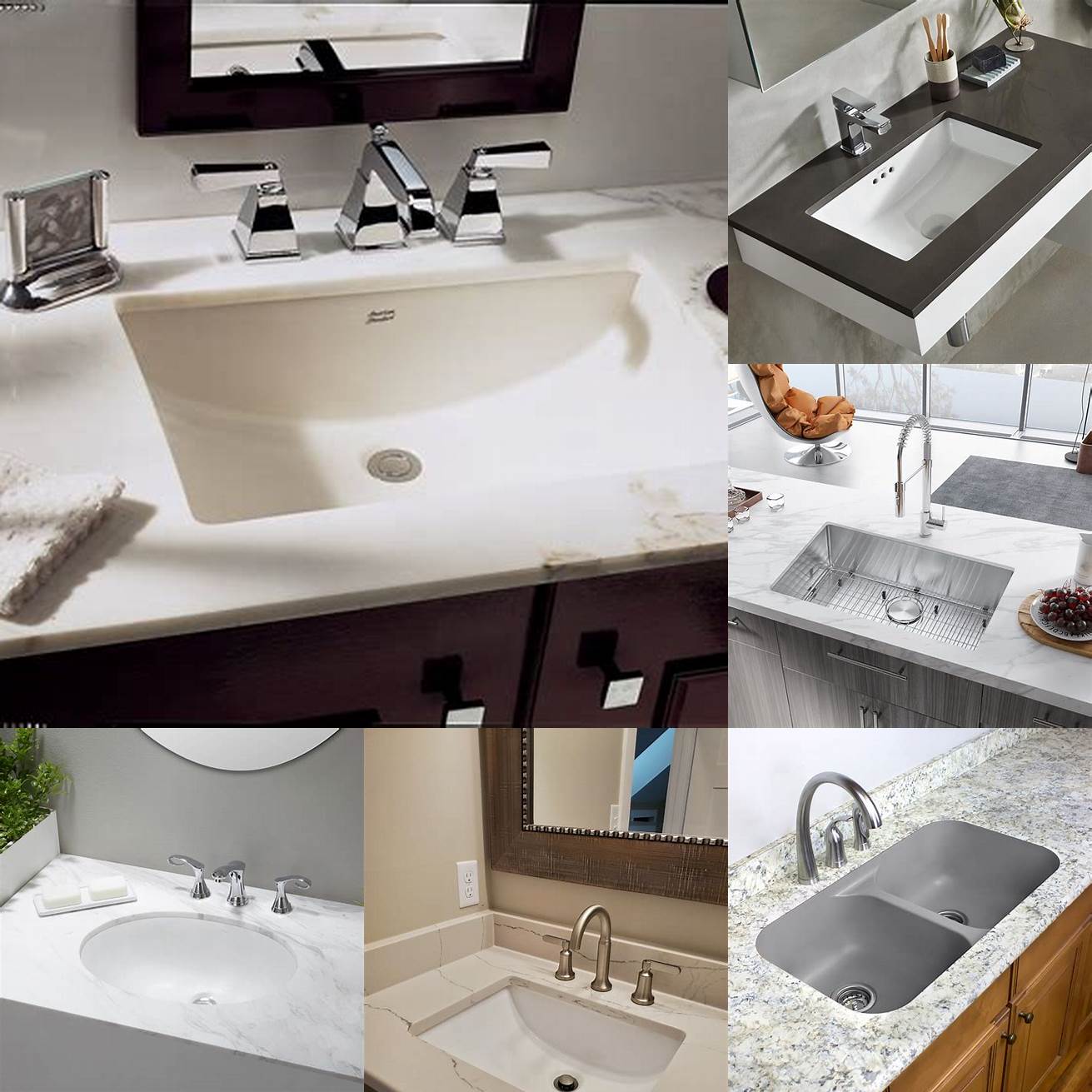 Undermount sinks are installed below the countertop giving your bathroom a seamless and sleek look They are easy to clean and maintain and provide more countertop space than other types of sinks However they require professional installation and can be more expensive than other types of sinks