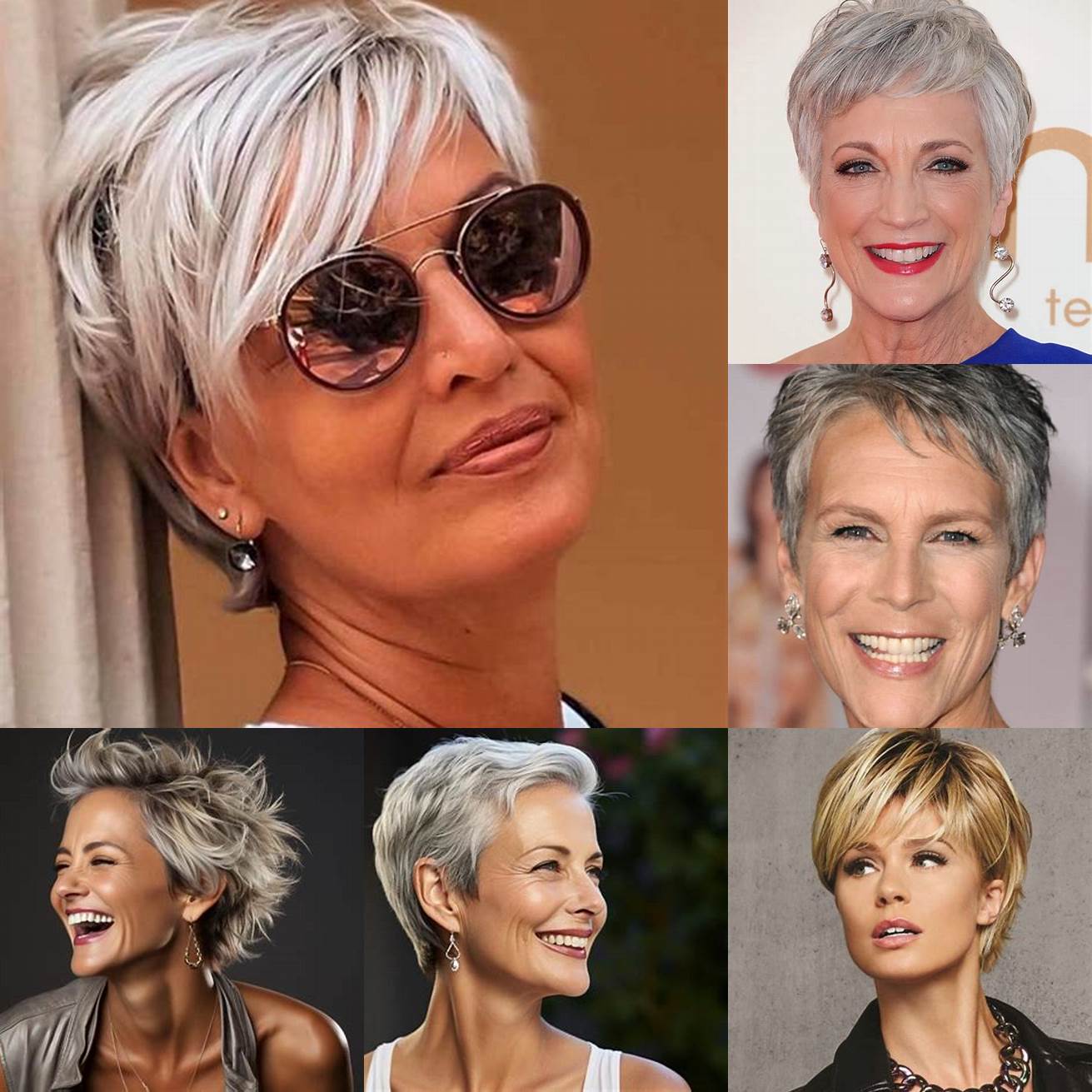 Une coupe courte avec des mèches est une coiffure flatteuse pour les femmes de 50 ans