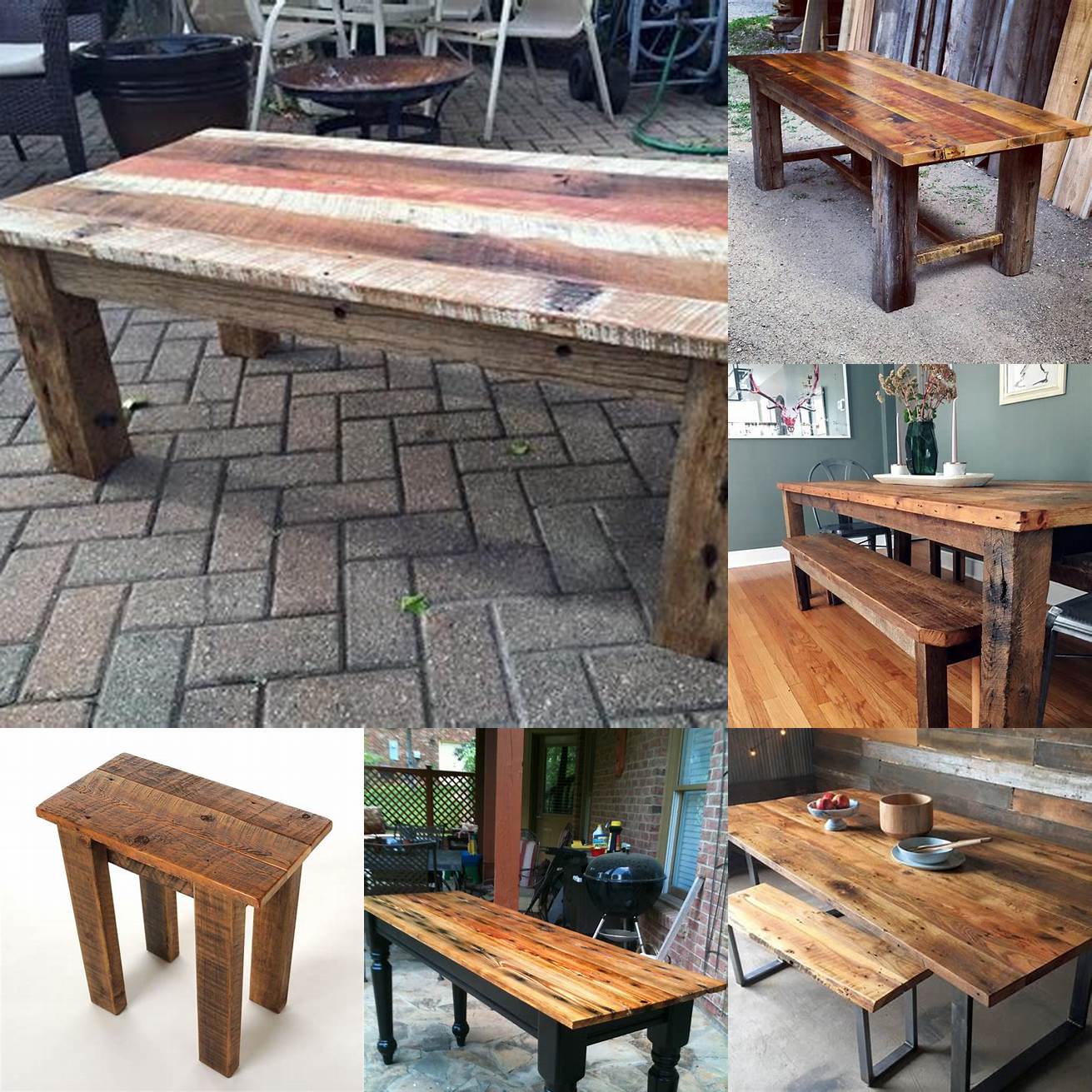 Upcycled table made from reclaimed wood