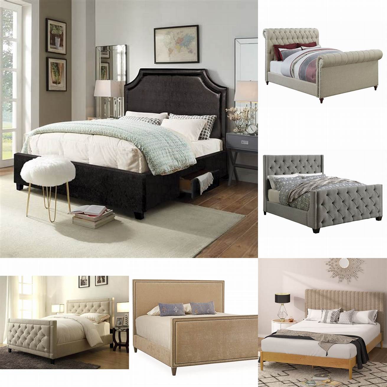 Upholstered Eastern King Bed - a bed with a padded headboard andor footboard