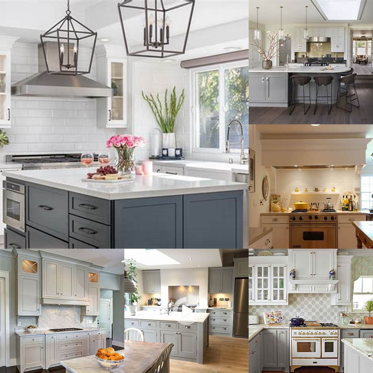 White and gray a classic and timeless combination that works well in any kitchen
